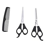 SODIAL(R) corte 3 Pcs Set Peluqueria Hair Scissor y Adelgazamiento Tijeras + Comb